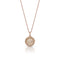 champagne diamond double halo pendant necklace, in rose gold <span class='visuallyhidden'>Call, text 323-404-2959 for shopping help.</span>